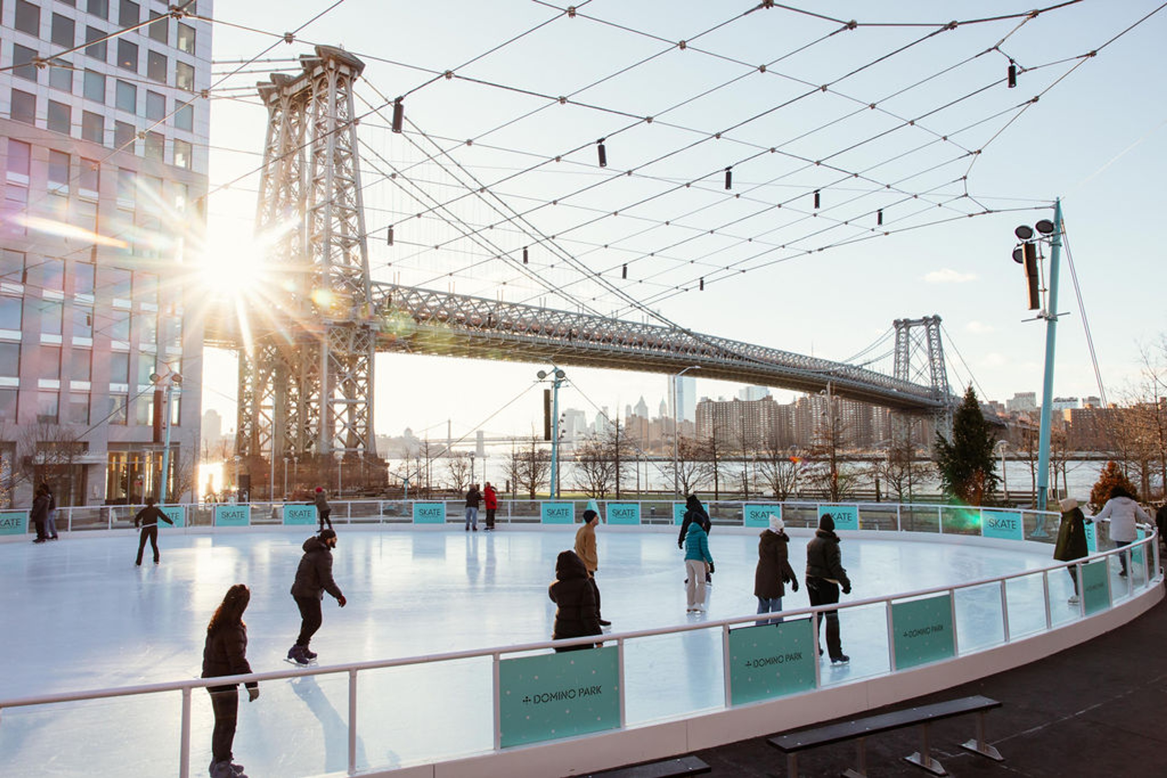 Rendering of the ice skating rink at Domino Park