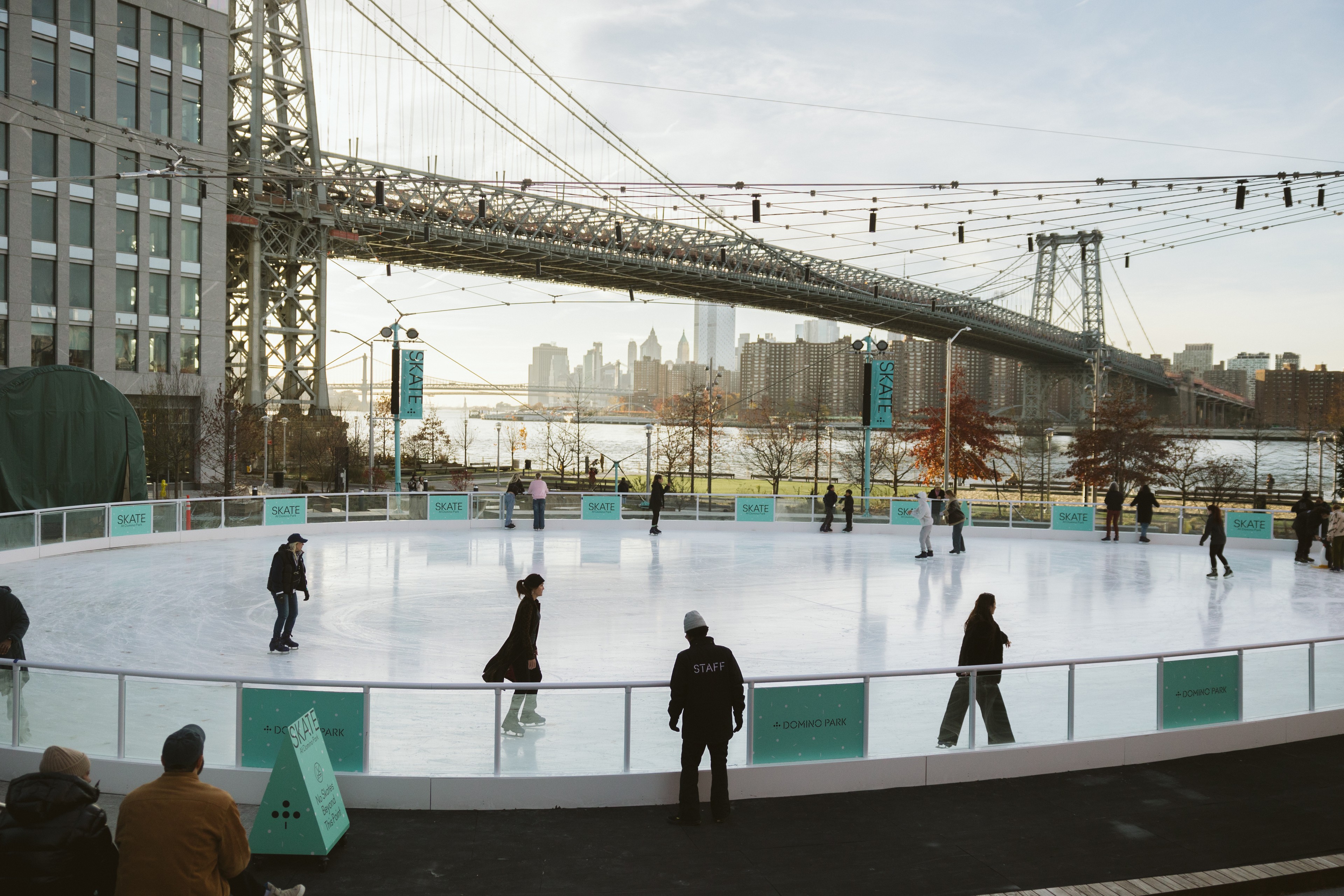 Rendering of the ice skating rink at Domino Park