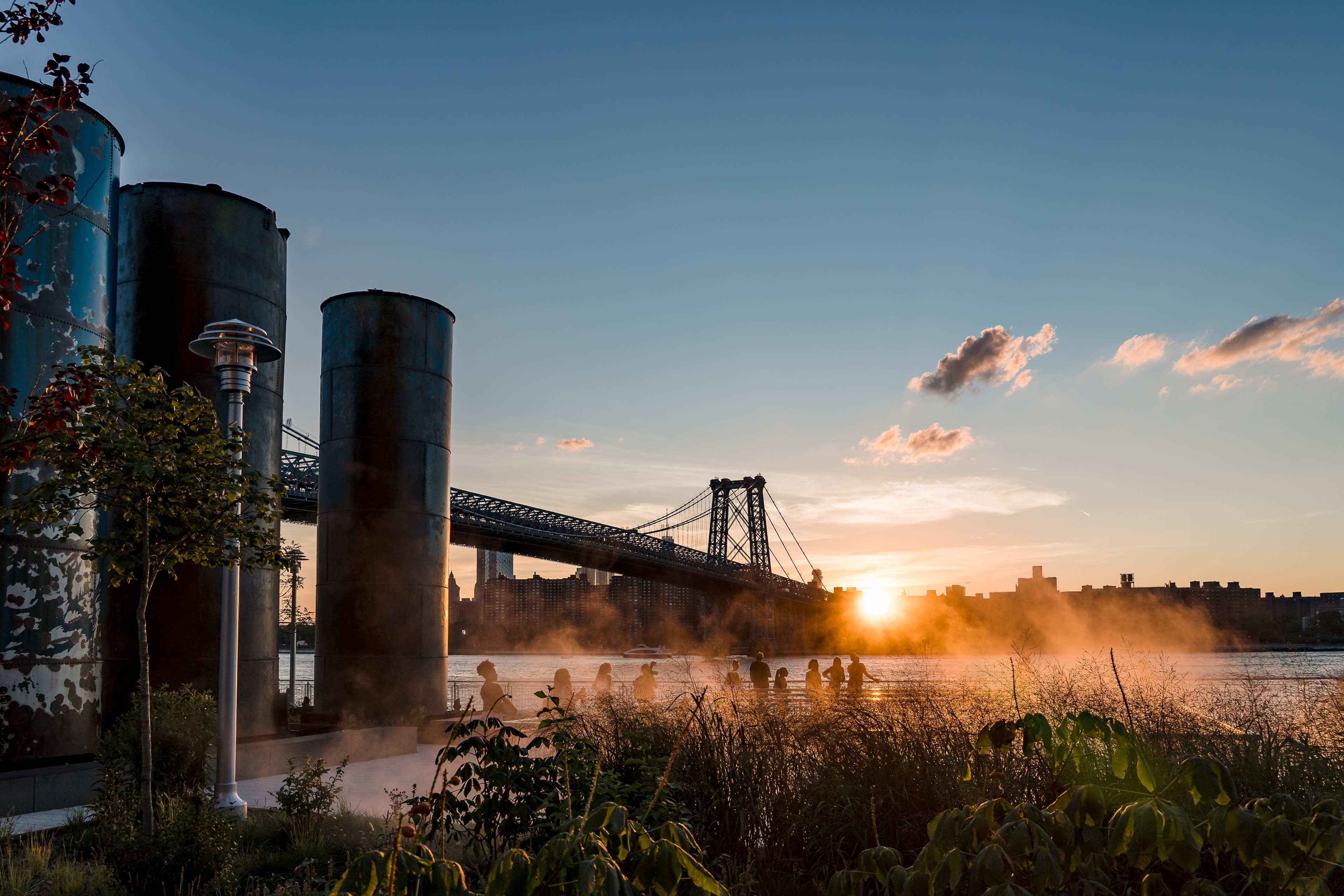 Sunset and Williamsburg Bridge View