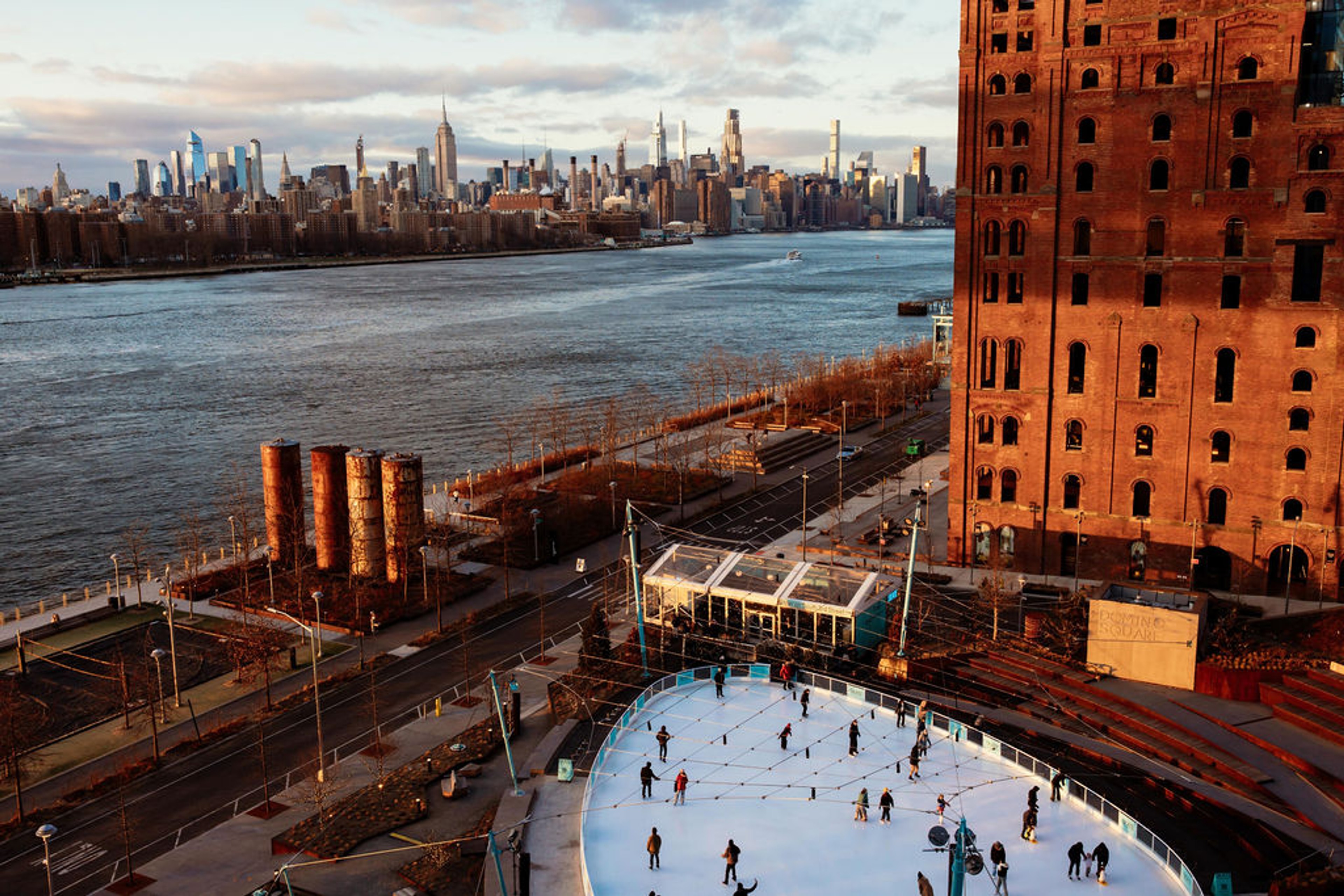 NYC skyline views as seen from Domino Square
